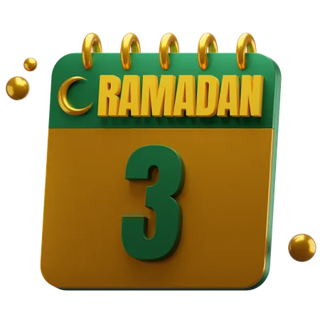 Day 3 Ramadan  3D Icon