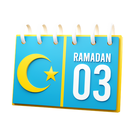 Day 3 Ramadan Calendar 3D Illustration