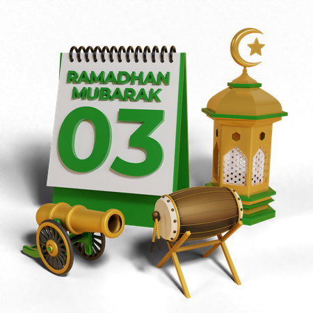 Day 3 Ramadhan 3D Icon