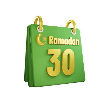 Day 30 Ramadan Calendar 3D Icon