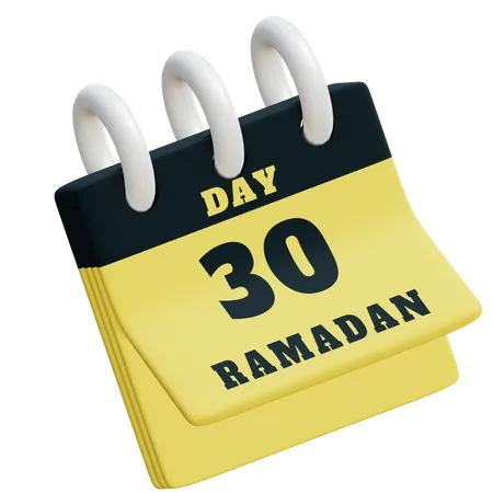 Day 30 Ramadan calendar  3D Illustration