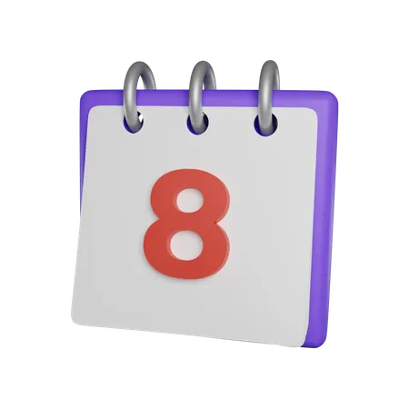 Calendar Number For Office And Time Management 3D Icon