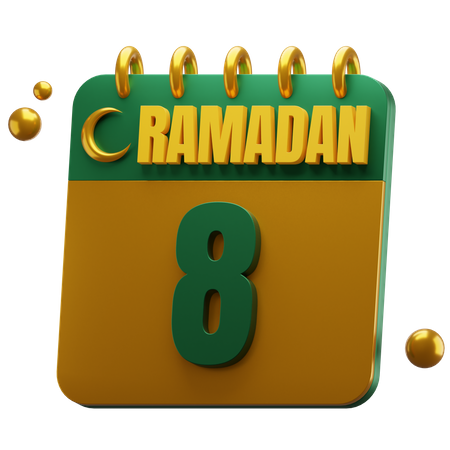 Day 8 Ramadan  3D Icon