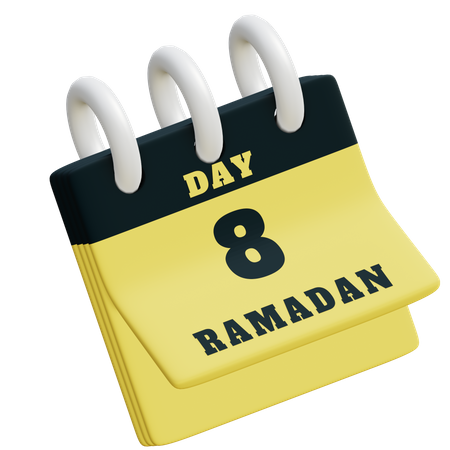 Day 8 Ramadan calendar  3D Illustration