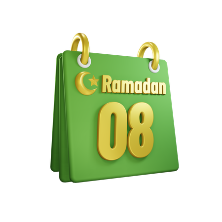 Day 8 Ramadan Calendar 3D Illustration
