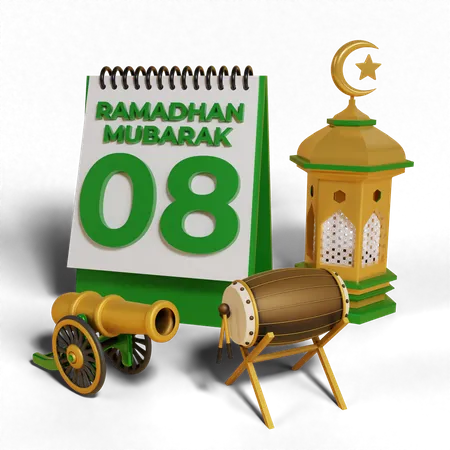 Day 8 Ramadhan  3D Icon