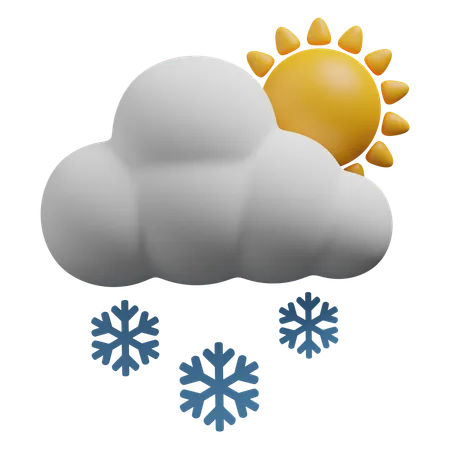 Day Night Snow Cloud  3D Icon