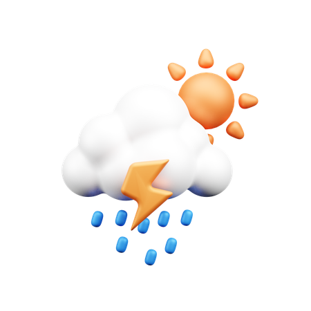 Day Thunderstorm  3D Icon