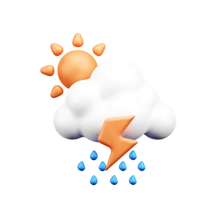 Day Thunderstorm  3D Icon