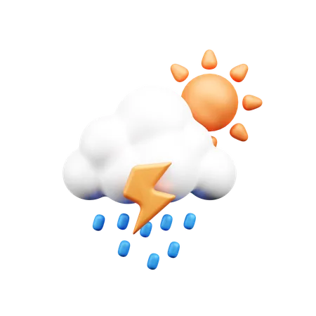 Day Thunderstorm  3D Icon