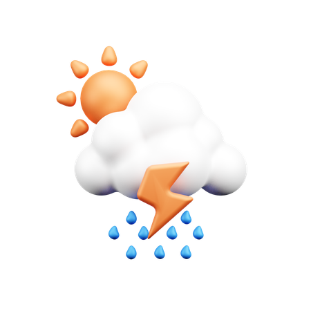 Day Thunderstorm  3D Icon