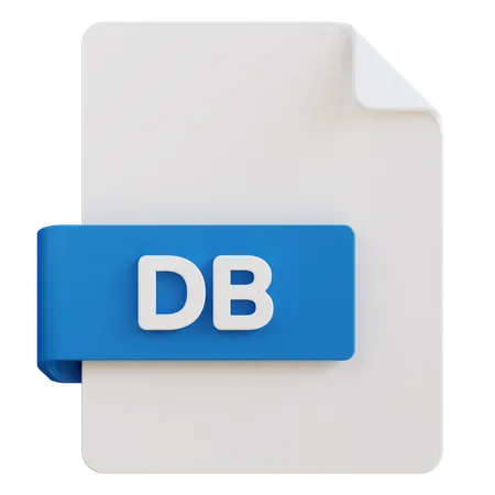 3 D Illustration Of Db File Extension 3D Icon