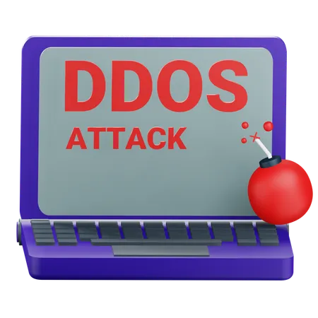 3 D Ddos Attack Icon With Transparent Background 3D Icon