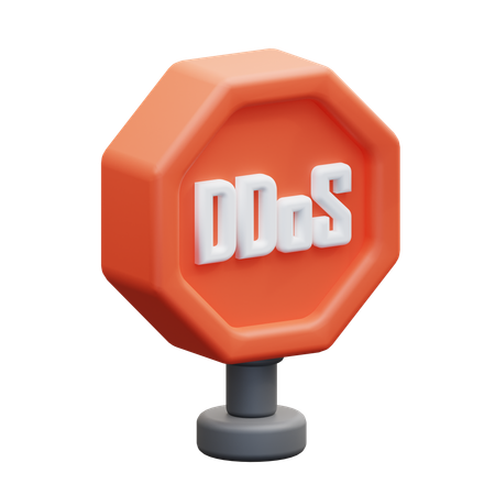 Ddos Stop Sign  3D Icon