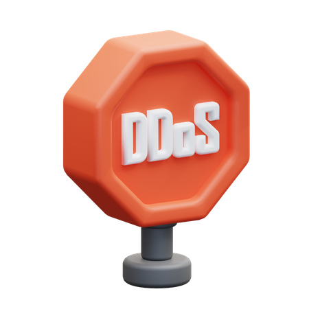 DDoS-Stoppschild  3D Icon