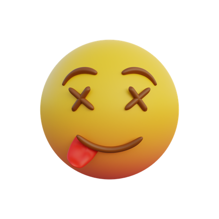 Dead face and sticking out tongue  3D Emoji