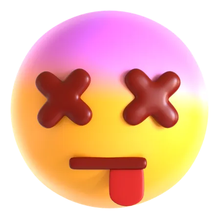 Dead Face Emoji  3D Icon