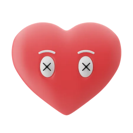 Dead Heart Expression 3 D Illustration 3D Emoji