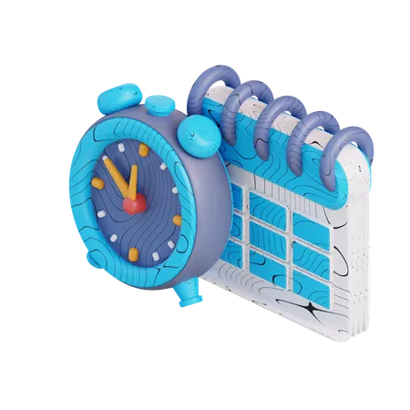 3 D Illustration Clock And Schedule Calendar 3D Icon