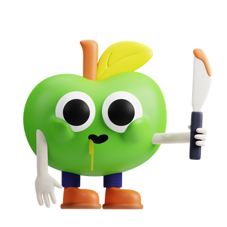 Deadly Apple  3D Illustration