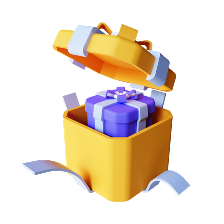 Cadeau de déballage  3D Illustration