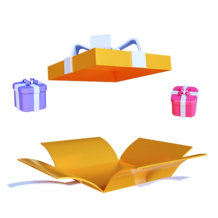 Cadeau de déballage  3D Illustration