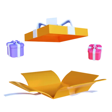 Cadeau de déballage  3D Illustration