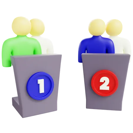 Débattre de deux candidats  3D Icon