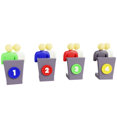 Debate Four Candidate  3D Icon