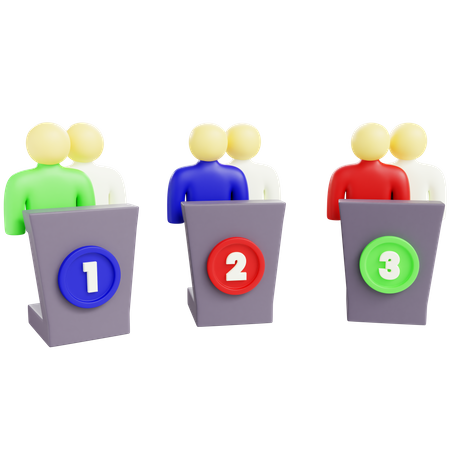 Debate Three Candidate  3D Icon