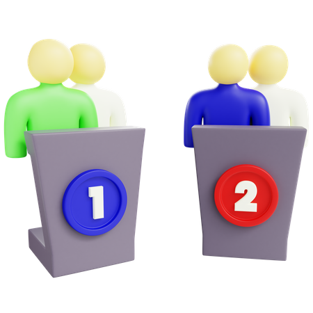 Debate Two Candidate  3D Icon