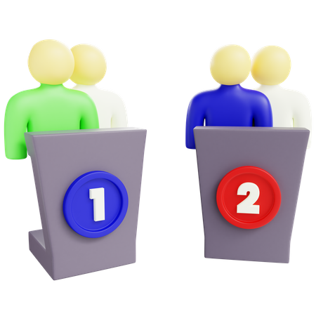 Debate Two Candidate  3D Icon