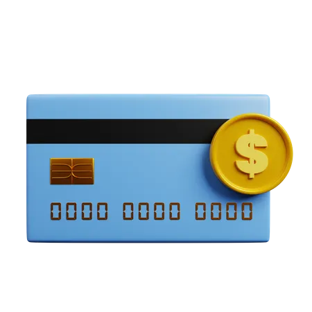3 D Illustration Of Payment Concept Icon Paper With Credit Card And Coin 3D Illustration