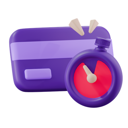 Debit Card Payment Time Out  3D Icon