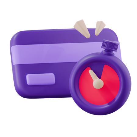 Debit Card Payment Time Out  3D Icon