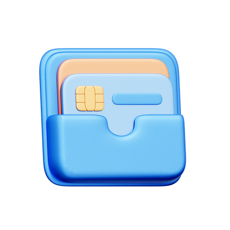 직불 카드 지갑  3D Icon