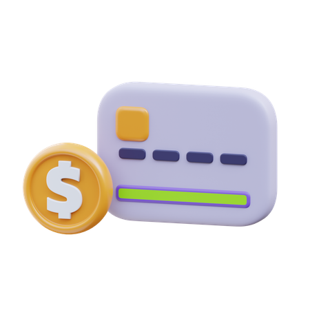 Debit Card with Coin  3D Icon