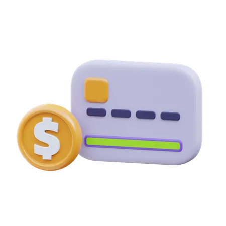 Debit Card With Coin 3 D Illustration 3D Icon