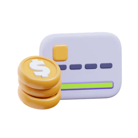 Debit Card With Coin 3 D Illustration 3D Icon