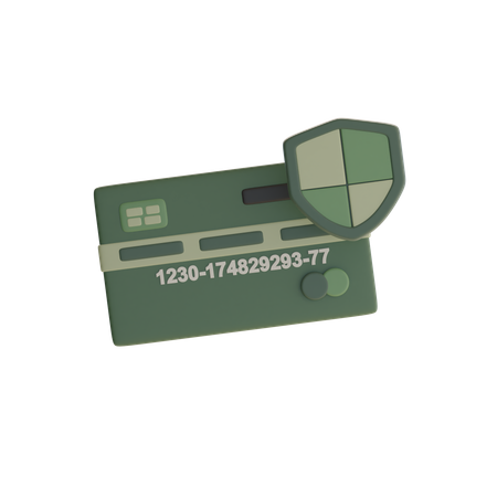 Debit Card With Shield  3D Icon