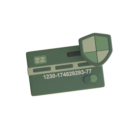 Debit Card With Shield  3D Icon