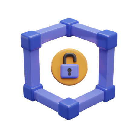 Débloquer la blockchain  3D Icon