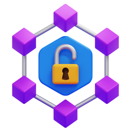 Débloquer la blockchain  3D Icon