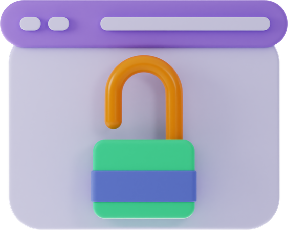 Débloquer une page Web  3D Icon