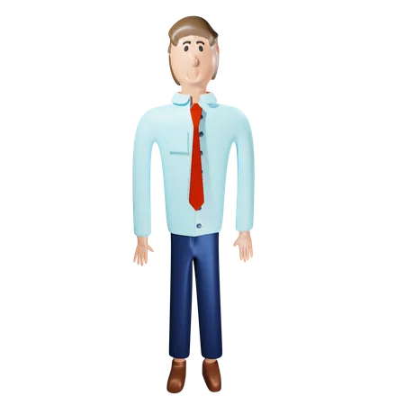 Homme d'affaires cool debout  3D Illustration