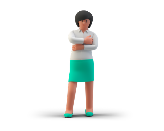 Femme d'affaires debout  3D Illustration