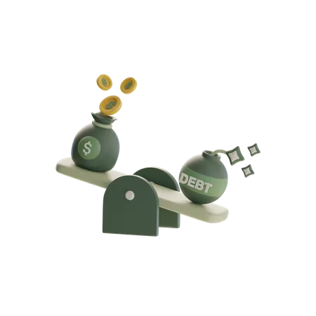 Debt Balance  3D Icon