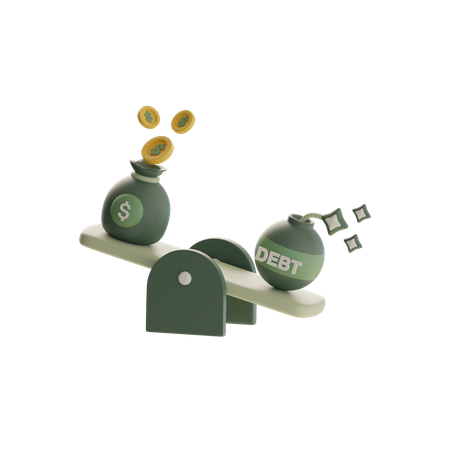 Debt Balance  3D Icon