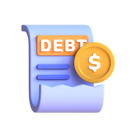 Debt bill payment  3D Icon