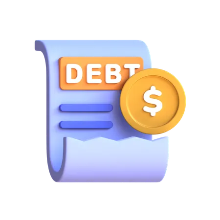Debt bill payment  3D Icon
